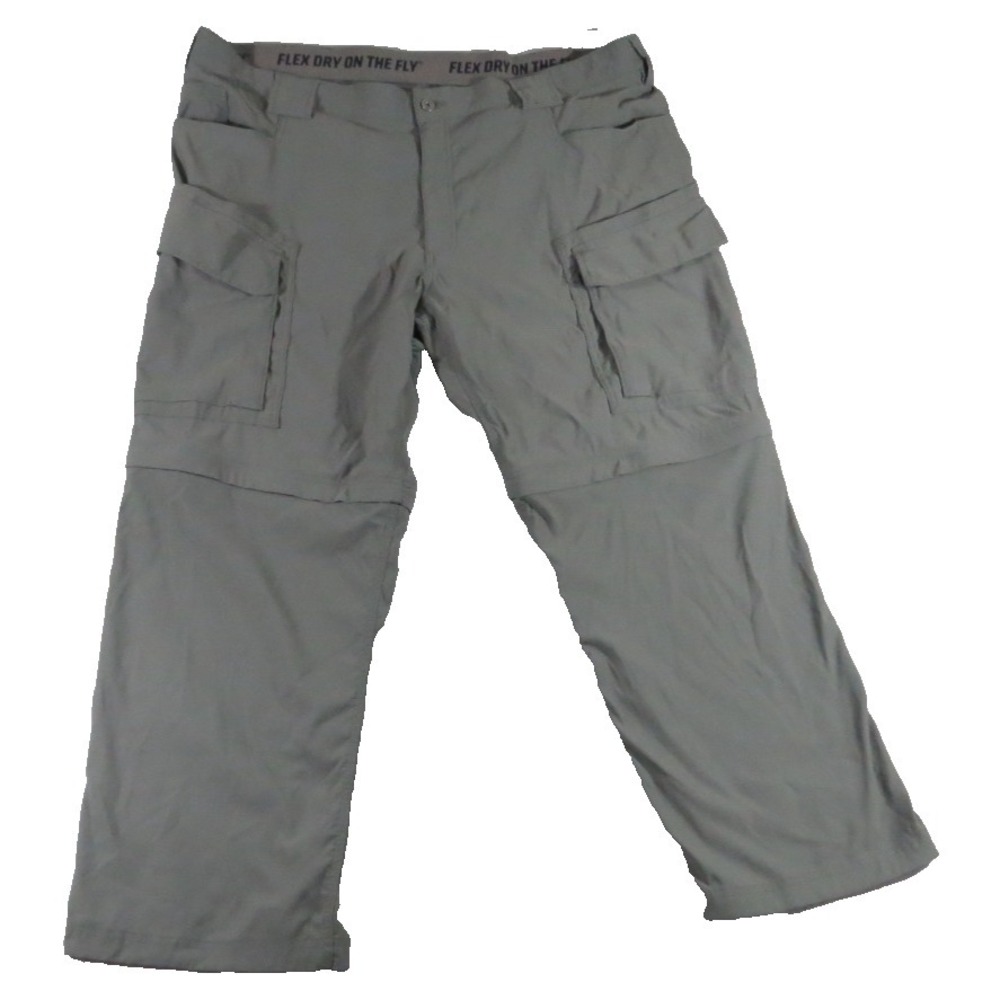 Duluth Dry On The Fly Convertible Cargo Pants Men 46x30 Gray Nylon Hiking Zip